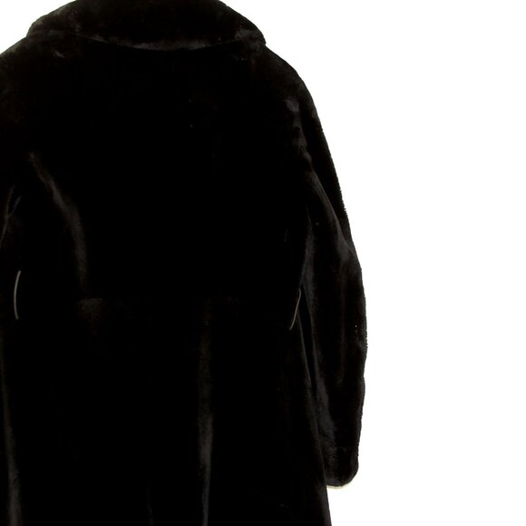 Ralph Rupley Vintage Black Plush Sheared Fur Double-Breasted Princess Coat - Picture 9 of 11